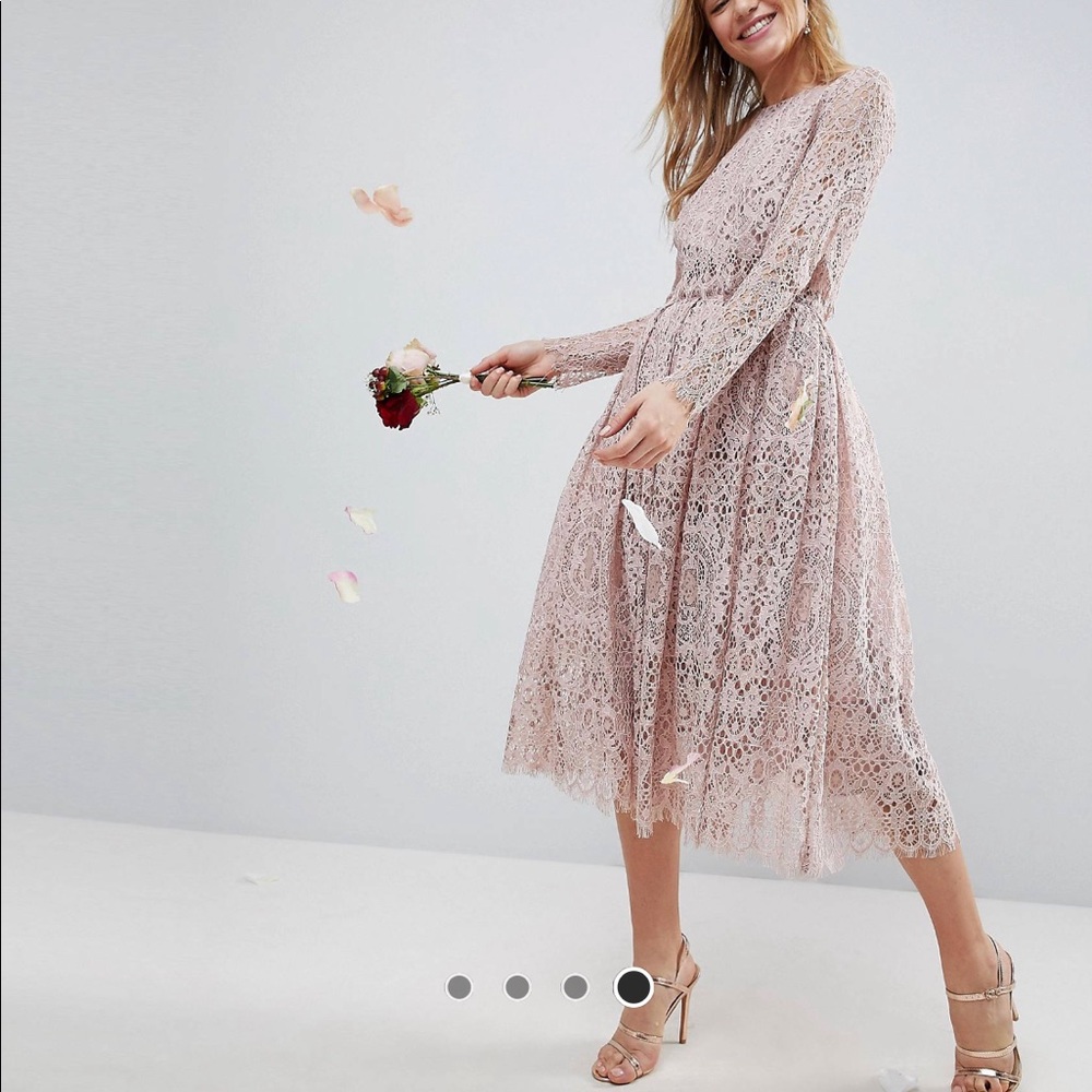 Asos lace midi dress